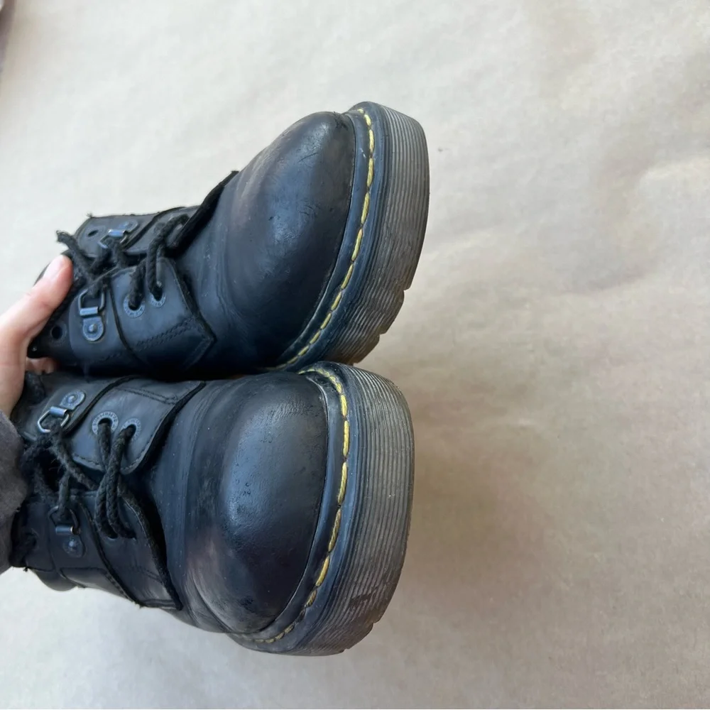 Vintage Dr. Martens Industrial Work Shoes Black Leather Low Top 2008 Size 11